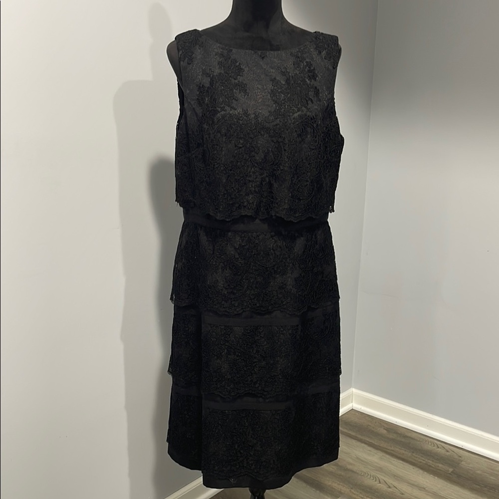 Talbots Elegant Black Lace Sleeveless Dress size 12 NEW